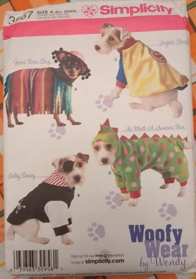 SIMPLICITY Sewing Pattern #3667 DOG CLOTHES IN THREE SIZES " WOOFY WEAR" UC/FF - Image 1 of 4
