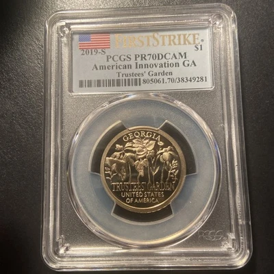 American Innovation Georgia 2019-S $1 prueba PCGS PR70 DCAM ~ GA FIRST STRIKE Foto 1 de 2
