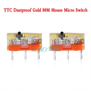 2Pcs Gold Mouse Micro Switch 80m 80 Millions Click TTC Gold Micro Button - Picture 1 of 5