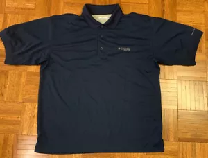 Columbia PFG Polo Shirt Mens L Blue Vented Lightweight Casual Summer - Picture 1 of 7
