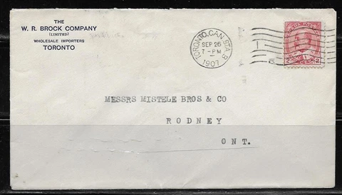 Canada Advertising Cover - Toronto 1907 - W.R. Brock Wholesale Importers Cover