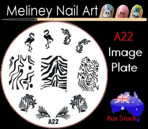 A22 Stamping Nail Art Image Plate Design Round XL Stencil metal - Picture 1 of 2