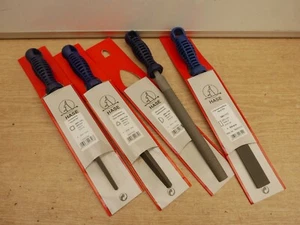 HASE DEUTSCH HERGESTELLT 4-TEILIGES 8" FEILENSET HAND HALBRUNDES QUADRATISCHES & DREI QUADRATISCHES - Bild 1 von 1