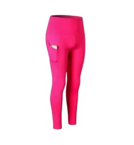 ⭐Women Sport Legging High Waist Sz M Shaping Soft & Comfy PINK 2 POCKETS Gym New - Picture 1 of 6