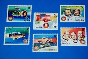 Nave espacial Apolo Soyuz EE. UU.-Soviética = Juego completo espacial de 6 Liberia q20 - Imagen 1 de 1
