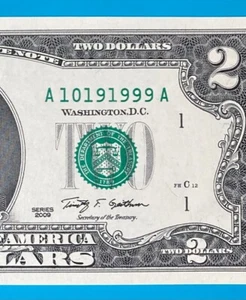 October 19, 1999 : A 10191999 A BIRTHDAY Note $2 Two Dollar Bill *UNC* - Picture 1 of 3