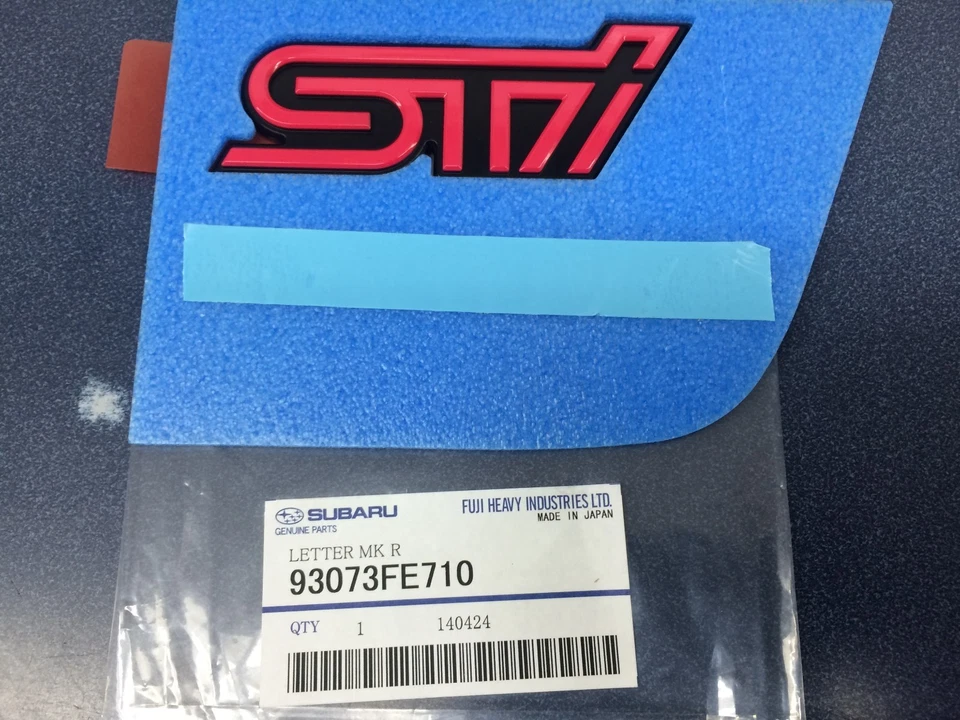 2005 Subaru Impreza Genuine WRX STi Rear Trunk Emblem Pink And Black OEM NEW - Image 1 of 1