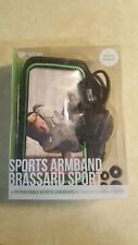 Retrak green sports armband with retractable sports earwraps 