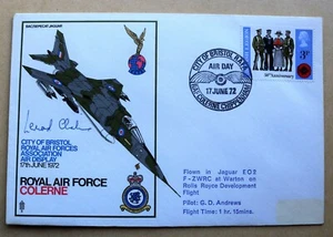RAF COLERNE SEPECAT JAGUAR 1972 COVER SIGNIERT VON VC WINNER LEONARD CHESHIRE - Bild 1 von 2
