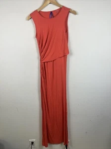 SERAPHINE Orange Viscose Stretch Nursing Maxi Dress Size 4 Maternity - Picture 1 of 6