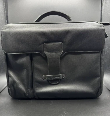 Maletín retro de cuero genuino para hombre para computadora portátil mensajero oficina bolsa de trabajo estuche Foto 1 de 4