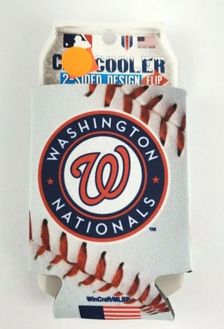 Washington Nationals Can Cooler Koozie 12 oz. Baseball MLB 2-Sided USA NEW Cover