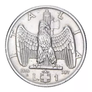 1 LIRA 1936 IMPERO RARA VITT. EMANUELE III - Bild 1 von 2
