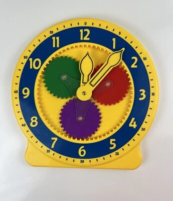 Reloj grande vintage The Learning engranajes móviles tiempo de enseñanza juguete educativo Foto 1 de 4