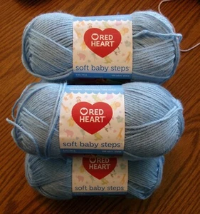 Red Heart Soft Baby Steps - BABY BLUE - 5 Ounce - 256 Yards - 5 Skeins - Picture 1 of 1