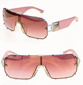 Lunettes de soleil Linda Farrow Giles Deacon rose géométrique blanc rétro mode PG8 - Photo 1/9