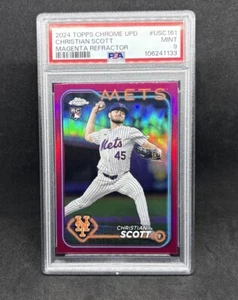2024 Topps Chrome Update Christian Scott RC Magenta Refractor /399 PSA 9 Mets - Picture 1 of 3