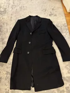 Gucci Black Overcoat, Men Size 38, Fabric Is 100% Cashmere, Single Breasted. - Picture 1 of 13