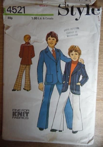 (1973) Style 4521 Sewing pattern Boys Jacket Trousers Cut age 7 Complete - Picture 1 of 7
