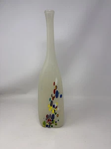 Marco Zetti Signed Splatter Glass Vase 15 1/4” High Made In Italy EUC Inv#23 - Picture 1 of 7