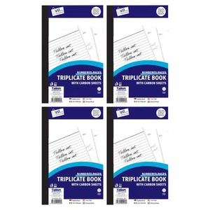 [4er Set] Dreifaches Buch volle Größe 1-50 Seiten Kohleblätter Büro Quittung - Bild 1 von 10