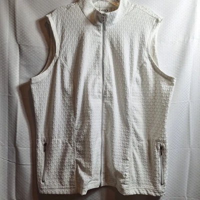 Chaleco de Golf CHICO'S Zynergy Talla 3 Blanco Texturizado Cremallera Completa Atletismo Pickleball Usado en Excelente Condición Foto 1 de 4