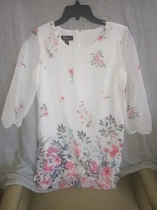 BCX Girl sz. 16 girls chiffon dress. Floral print - pink/grey. Easter - Picture 1 of 5