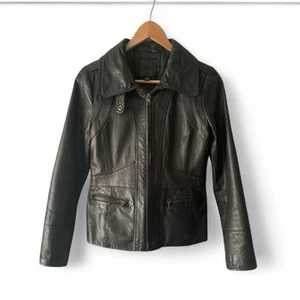 Banana Republic Genuine Lamb Leather Jacket Small Grunge Dark Academia Vamp Goth - Picture 1 of 5