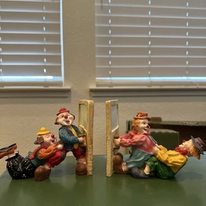 Sujetalibros payasos pintados a mano de colección puerta tiradora - Imagen 1 de 5