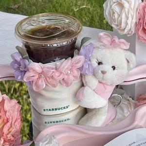 Starbucks 2025 China 520 Pink Cute Bear Flower Bear Toy - Picture 1 of 2