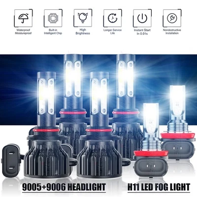 Lâmpadas de neblina altas/baixas para faróis de LED para Nissan Armada 2011-2013 2014 2015 6x - Imagem 1 de 4