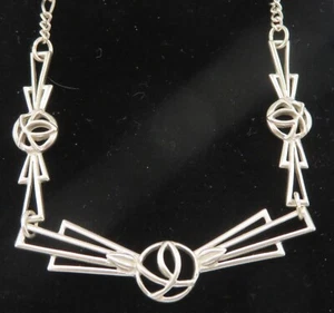 Collar Macintosh de plata esterlina vintage Art Deco antiguo Glasgow escuela - Imagen 1 de 12