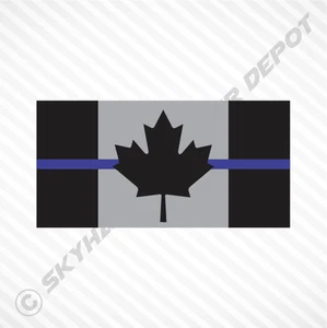 Subdued Canadian Flag Thin Blue Line Sticker Vinyl Decal Police Law Enforcement - Picture 1 of 1