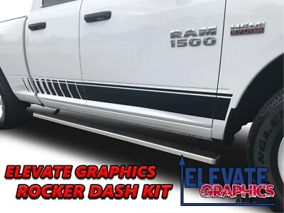 Calcomanías adhesivas de vinilo con rayas laterales para tablero basculante lateral para Ram 1500 2000-2018 Foto 1 de 4