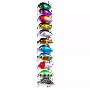 11 Stück Minnow Crankbait Fischköder Angeln Köder Haken Barsch Wobbler 3cm/1,5g - Bild 1 von 12