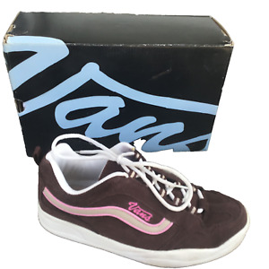Vtg VANS Wesley Brown Pink Skate Suede Skateboard Shoes Women Size 9 US w/ Box