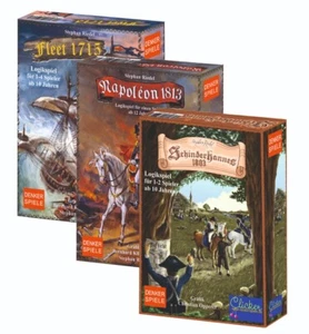 Solitärspiele: Set - Napoleon 1813 / Schinderhannes 1803/ Fleet 1715 (neu) - Bild 1 von 9