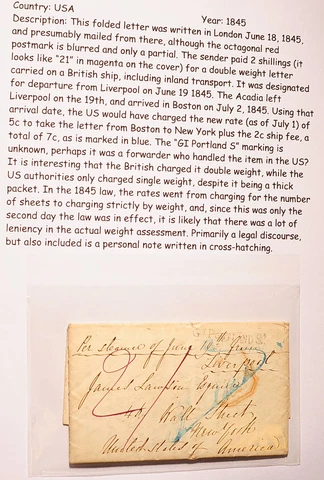 GREAT BRITAIN STAMPLESS COVER COLLECTION 1915-1845 ON ANNOTATED PAGES 14 covers Cover