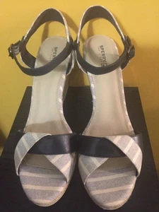 Nueva Sandalia de Cuña 'Saylor' con Caja Azul y Liberty Sperry ""Saylor"" Punta Abierta Talla 11M - Imagen 1 de 9