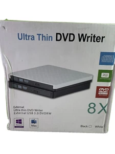 USB 3.0 External CD DVD RW Writer Slim Drive Burner Reader Player For PC Laptop - Picture 1 of 5