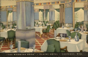 Cheyenne,WY Wyoming Room Plains Hotel Linen Laramie County Wyoming Postcard - Picture 1 of 2