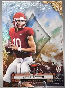 Taylen Green 2/2 2024 Wild Card Silver Holo 1st Card Arkansas Razorbacks SSP - Imagen 1 de 2