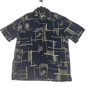 Quicksilver Herren Hemd mit Knopfleiste XXL blau gelb Hawaii Print knitterfest - Bild 1 von 12