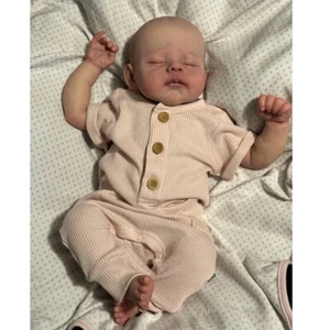 Bambola neonato rifinita Reborn 20" Erica che dorme senza capelli fatta a mano regalo - Foto 1 di 6
