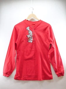Disney Embroidered Store Brand 101 Dalmatians Henley Red Shirt Sz M Vintage - Picture 1 of 8