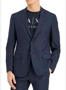 AX Armani Exchange Mens Micro-Houndstooth Wool Suit Jacket 38 R - Picture 1 of 2