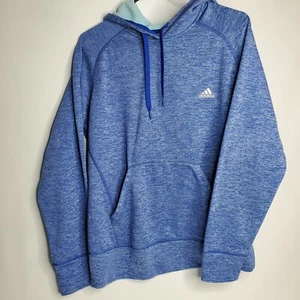 Adidas Climawarm Hoodie Girls M 12-14 Blue Henley Athletic Sweatshirt - Picture 1 of 8