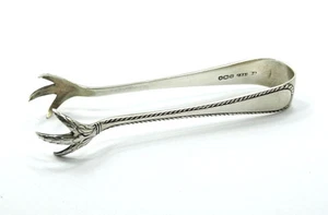 Antique 1937 SHEFFIELD J.R&S JOSEPH ROGERS Sons 925 Silver Claw Feet Sugar Tongs - Picture 1 of 7