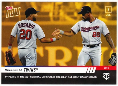 Eddie Rosario Twins 1st at Break 7/9/19 2019 Topps NOW GOLD Bonus ODB-21 SP 115 - Image 1 of 2