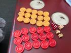 Vintage Backgammon Checkers/Chips Red & Butterscotch Beautiful Bakelite/Catalin?